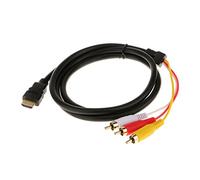 Tiuimk Câble audio/vidéo HDMI vers AV (rouge/jaune/blanc) - Noir | Mâle vers 3 RCA | 1,5 m