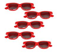 Tiuimk Lot de 5 lunettes passives 3D pour enfant - Rouge, compatibles avec une large gamme de téléviseurs