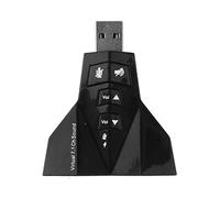 Tiuimk PD560 Carte son USB Plug & Play, 7.1 canaux, contrôle du volume, entrée micro - Noir