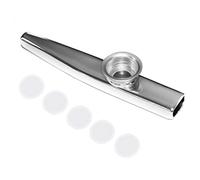 Tiuimk Petit instrument à vent unique - Kazoo argenté, alliage d'aluminium, 12 cm de long
