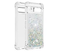 Tivenfezk Flottant Liquide Coque pour Google Pixel 7A,Étui Protecteur TPU Cover Brillant Paillette Sables Mouvants Transparente Cristal Antichoc Bumper Housse