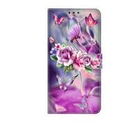Tivenfezk Nadoli Coque Wallet pour Honor 70,Coloré Peint Papillon Fleur Portefeuille PU Cuir Fonction Stand et Fentes de Carte Coque Housse Etui