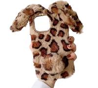 Tivenfezk Nadoli Lapin Coque pour Xiaomi Redmi Note 12 4G,Hiver Oreille De Lapin Peluche Fausse Fourrure Cover Femmes Filles Belle Duveteux Arrière Bunny Étui Housse