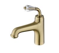 Tivezlor Robinet d'évier de salle de bain à trou unique, robinet de salle de bain avec poignée en cristal, robinet en laiton massif pour évier de salle de bain, mitigeur de toilettes à poignée unique