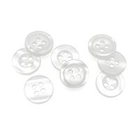Tivleed, Lot de 60 boutons ronds en résine pour gilets, chemises, 15 mm (24 L) pour couture, artisanat, bricolage et réparation Blanc
