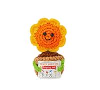 Tivleed Poupée tournesol au crochet faite à la main - Mini tournesol en peluche faite à la main pour anniversaire, adieu, remise de diplôme, amitié | Cadeau pour collègue, enseignant, patron | Poupée