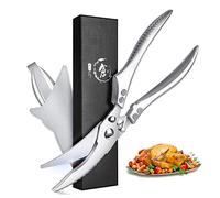 TIVOLI à volaille Ciseaux de cuisine Ciseaux professionnels de ménage Poignée en métal, Ciseaux à os en acier inoxydable avec ressort Sliver Tone
