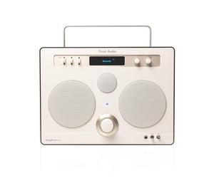 Tivoli Audio SONGBOOKS Max - Enceinte Design Portable Autonomie 10h - Enceinte Bluetooth Puissante 50W - Haut Parleur Exterieur Etanche - Préampli Intégré pour Guitare et Platine Vinyle - Beige