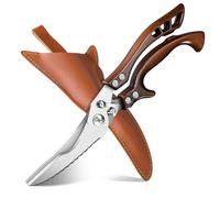 TIVOLI Heavy Duty Poultry Shears - Ciseaux de cuisine à bords dentelés pour la découpe du poulet et de la viande - Ciseaux de cuisine en acier inoxydable pour Thanksgiving