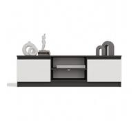 TIVOLI - Meuble TV style moderne - 120x40x36cm - 2 niches + 2 portes - Anthracite et Blanc