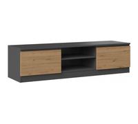 TIVOLI - Meuble TV style moderne - 140x40x36cm - 2 niches + 2 portes - Rangement matériel télé/audio