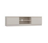 TIVOLI - Meuble TV style moderne beige - 140x40x36cm - 2 niches + 2 portes
