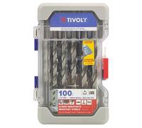 Tivoly 100 forets métaux HSS taillés meulés pointe en croix Ø 1 à 13mm