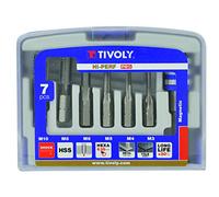 TIVOLY 10503070001 - Estuche THD HEXA 6 machos HSS M3 M4 M5 M6 M8 M10 mango hexa 1/4’’+1 PP