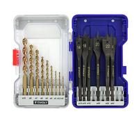 Tivoly Coffret forets bois Ranger T15 Technic – 15 pièces Ø2–10 mm + mèches plates Ø14–24 mm
