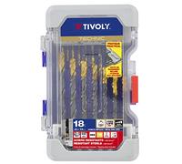 TIVOLY 11453170006- Coffret Ranger de 18 Forets métaux Technic HSS Steam Tin Contenant Ø 2-2, 5-3-3, 3-3, 5-4-4, 2-5-5, 5-6-6, 5-7-8-8, 5-9-10 mm