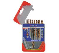 Tivoly 11454170004 Coffret Clipster 10 Forets HSS Premium Furius Revetu Fusio, Taillé Meulé Cylindrique Court, Pointe en Croix, Contient Ø 1 à 10 mm