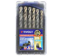 25 forets métaux TBX HSSE5% cobalt revêtus blade 4 faces Ø 1 à 13mm par 1/2 PREMIUM TIVOLY - 11456170017