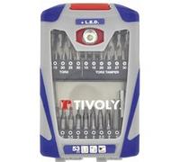 Tivoly 11501570040 Coffret d'Embouts de Vissage + 1 LED, Gris, 25/50mm, Set de 53 Pièces G