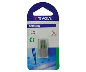TIVOLY 11520520001 - Juego Puntas de atornillado TORSIÓN Torx N20-25-30 largo 25 mm (Envase de 3 pz.)
