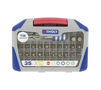 Tivoly 11521572004 Coffret 35pcs d'embouts de Vissage Torsion Tin, Contient 5pz, 5ph, 8tx, 8ttx, 4hex, 4fe, 1 Porte-embouts