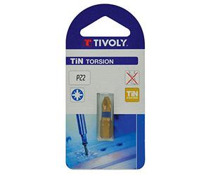 Tivoly 11522220100 Embout de Vissage Torsion Tin pour Vis Pozidriv Pz1