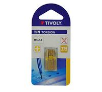 Tivoly 11522320001 Lot de 3 Embouts de Vissage Torsion Tin pour Vis Philips Ph1-2-3