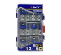 Tivoly 12 fraises de défonceuse de formes assorties - Queue 8mm