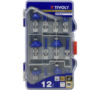 Tivoly 12 fraises de défonceuse de formes assorties - Queue 8mm