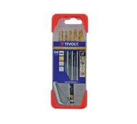 Tivoly 6 forets métaux HSS STEAM revêtus TiN taillés meulés pointe en croix queue à 3 méplats Ø 2 à 8mm