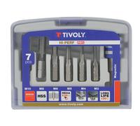Tivoly 7 pièces - 6 tarauds HSS queue hexagonale M3 à M10 -Porte-embout Quick change