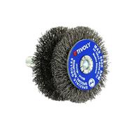 TIVOLY - Brosse Métallique en Acier Ondulé pour Perceuse - Pour Décapage Barreaux & Tubes en Métal Ø10-20 mm - Attachement Anti-Rotation