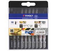 Tivoly • Coffret 10 lames de scie sauteuse pour le bois, mélaminé,
