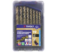 Tivoly Coffret forets gradués Métaux HSS Cobalt Ø1–10 mm 19 pièces Spécial Inox et aciers résistants