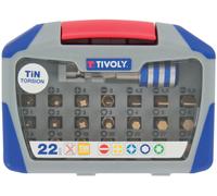 Tivoly Coffret embouts de vissage 11521572003 Torsion Titane – 22 pièces (avec porte-embouts)