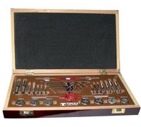 Tivoly • Coffret 30 pièces • 7 jeux de tarauds HSS DIN352 • 7 filières