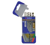 Tivoly • Coffret 6 forets 2en1 bois metal HSS Ø 2 à 8mm
