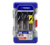 Tivoly • Coffret 6 forets bois 4 taillants queue hexagonale Ø 12 à 32mm