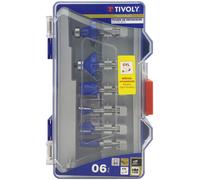 Tivoly Coffret fraises de défonceuse XT606470006 6 pièces formes assorties queue 6 mm