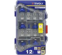 Tivoly • Coffret de 12 Fraises de défonceuses de formes assorties • Queue