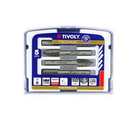 TIVOLY - Coffret de 5 Fraises Limes Ø8 mm pour Métaux - Queue Cylindrique Ø6 mm - Tête Carbure de Tungstène - Denture Brise-Copeaux