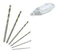 TIVOLY - Coffret de 6 Mini-Forets HSS pour Métal - Ø0,8-1-1,5-2-2,5-3mm - Perçage dans de multiples métaux - Attache : Queue Cylindrique Similaire au Diamètre des Forets - Pour DREMEL/PROXXON