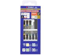 TIVOLY - Coffret d'Embouts de Vissage Impact 18 Pièces - ACR Anti-Dérapage & Magnétisés - Technologie Torsion Haute Résistance - Ph, Pz, Tx - Avec Porte-Embout Magnétique