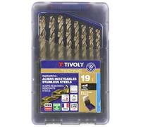 TIVOLY - Coffret Forets Gradués Métaux Haute Performance - Spécial Perçage Inox et Aciers Résistants - 19 Forets HSS Cobalt Ø1 à 10mm