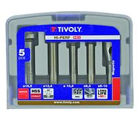 Tivoly Coffret Tivoly de 4 Fraises à noyer DIN 335C HSS Cobalt 5% à 90° Ø 8, 3 à 16, 5 mm + 1 Fraise à ébavurer 5-10