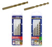 TIVOLY - Coffrets 10 Forets HSS Haute Performance Métal & Bois - Perçage Inox, Aciers Résistants et Bois - Ø 1 à 5 mm - Cobalt & Bronze