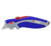 TIVOLY - Cutter à Lame Rétractable - 3 Crans de Profondeur - Prise en Main Ergonomique et Antidérapante - Finition Haute Qualité en Aluminium - Espace Coupe Fil