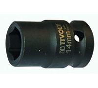 TIVOLY - Douille à Choc 1/2" Impact pour Vis 6 Pans (Hexagonale) - Acier CrMo Haute Résistance - Finition Phosphate Noir - Spécial Boulonneuse et hoc - Gamme ShockSeries - Taille Ø14mm/L38mm