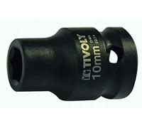 TIVOLY - Douille à Choc 1/2" Impact pour Vis 6 Pans (Hexagonale) - Acier CrMo Haute Résistance - Finition Phosphate Noir - Spécial Boulonneuse et hoc - Gamme ShockSeries - Taille Ø10mm/L38mm
