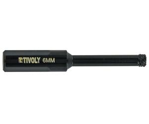 TIVOLY - Foret Diamant à Eau Ø6mm - Perçage du Carrelage, Grès-Cérame et de Carreaux en Céramic - Foret Diamanté Longue Performance - Queue à 3 Méplats pour Perceuse
